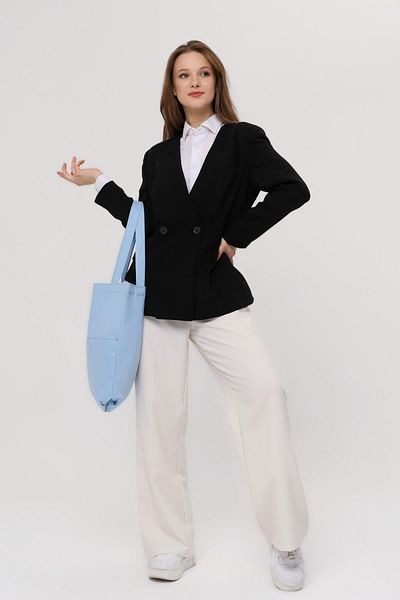 Bagg Blue Gabardine Bag with 3 Pockets