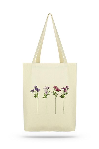 Çınar Bez Çanta Pachet tote bag din pânză cu flori lungi cu ramuri