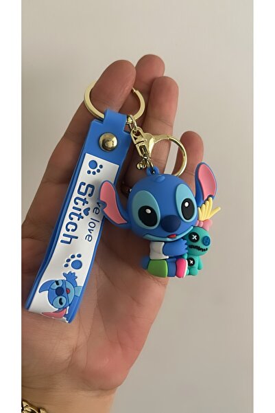 By Semra Disney Lilo ve Stitch Slikon Figür Anahtarlık ve Çanta Aksesuarı