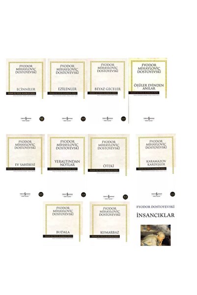 TÜRKİYE İŞ BANKASI KÜLTÜR YAYINLARI Dostoyevski 11 Kitap Set Budala Karamazov Kardeşler İnsancıklar Ecinniler Ezilenler Suç ve Ceza