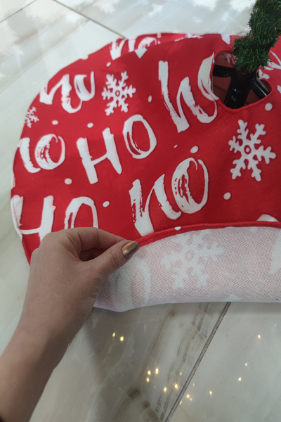 Viva Home Kırmızı Yılbaşı Çam Ağacı Altı Örtüsü 68x68cm AO07