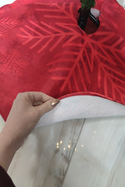 Viva Home Kırmızı Yılbaşı Çam Ağacı Altı Örtüsü 68x68cm AO19