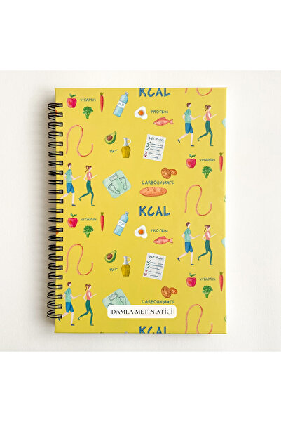 ARONA Diyetisyen Kişiye Özel A5 Spiralli Kareli Defter