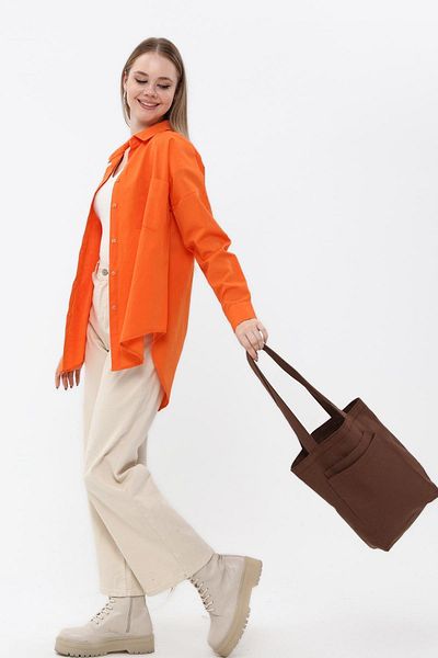 Bagg Dark Brown Gabardine Bag with 2 Pockets