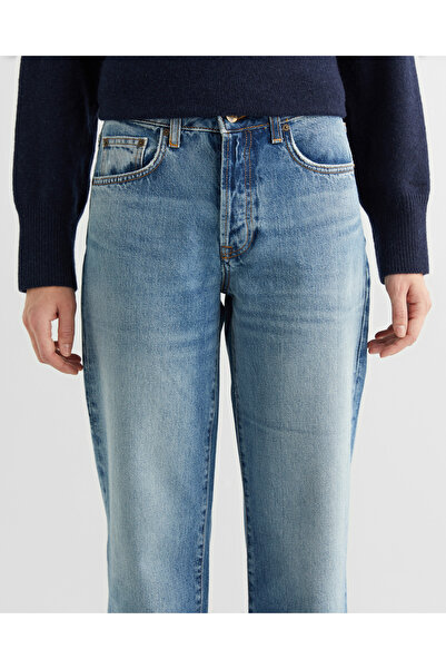 Gant Kadın Mavi Straight Fit Jean Pantolon