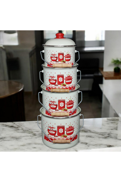 emaye market Enameled Copper Yogurt Pot Pulses Storage Pot Potato Onion Bucket 22cm 6 Liters