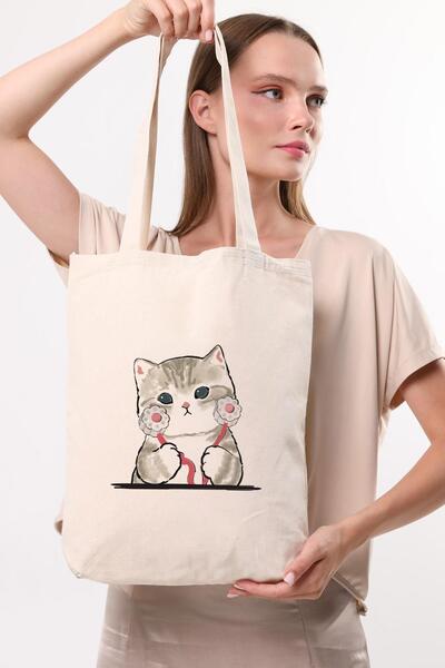 Çınar Bez Çanta Geantă tote din pânză Doctor Cat C1613