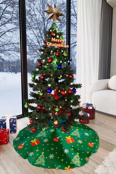 Viva Home Зелена ялинка під покриттям - Новорічне свято 68x68см AO09