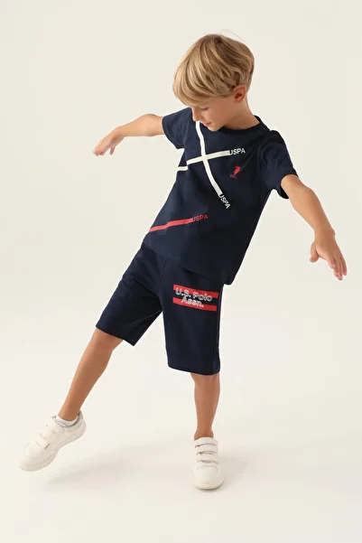 U.S. Polo Assn. Costum bermudă pentru băiat - ALBASTRU ÎNCHIS