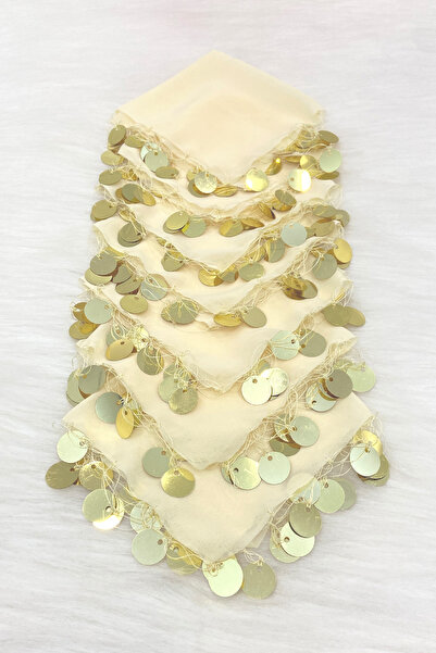 ZEYMERADE منديل شيفون ذهبي كريمي 5 قطع، العروس والعريس وحفلات الزفاف والحناء ...