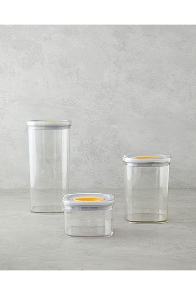 English Home Adly Plastic 3-Piece Storage Container 700 ml – 1.4 L – 2 L Green-Cream