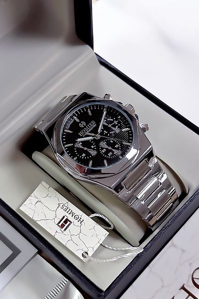 Homies 3 Atm Waterproof Men's Wrist Watch - Silver Color with Steel Band Gift Bracelet Hme2041C3
