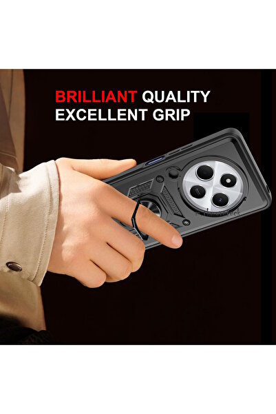 m.tk moveteck Xiaomi Redmi 14C Case with Camera Protection Sliding Ring Armor Armor Cover + 9H Screen Protector Glass Set