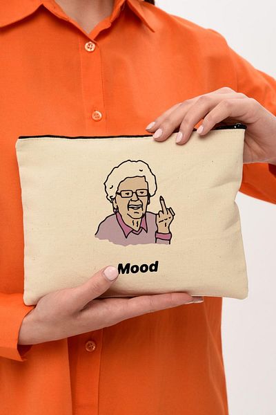 Çınar Bez Çanta Τσάντα μακιγιάζ από καμβά Clutch Granny Mood