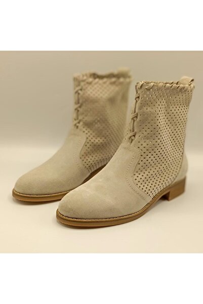Ametist Yazlık Bej Süet Zımbalı Bot