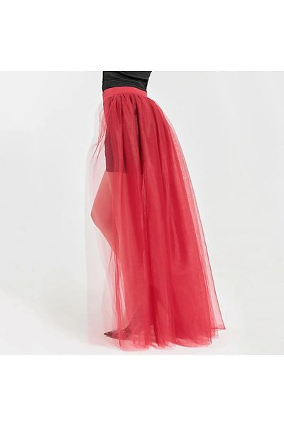 NSMLİFE High Waist Detachable Multi-Purpose Combination Complementary 4 Layer Half Tulle Skirt