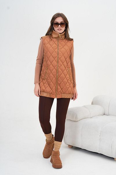 FTZ WOMEN Women's Quilted Vest Cinnamon 30965