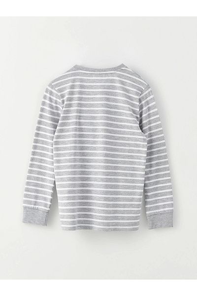 LC Waikiki Μακρυμάνικο μπλουζάκι για αγόρια LCW Kids με λευκό λαιμόκοψη