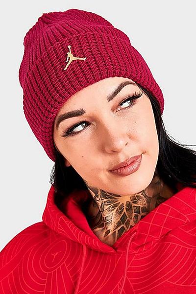 Nike Air Jordan Utility Unisex Μεταλλικό λογότυπο Πλεκτό καπέλο Beanie Κόκκινο