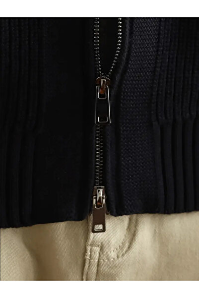 Tarz Cool Men's Stand Collar Zippered Slim Fit Knitwear Cardigan