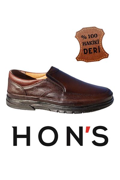 HON'S Men's Genuine Leather Lace-Up Rubber Plate Heeled Orthopedic Shoes - Size 40/47 Hsa001