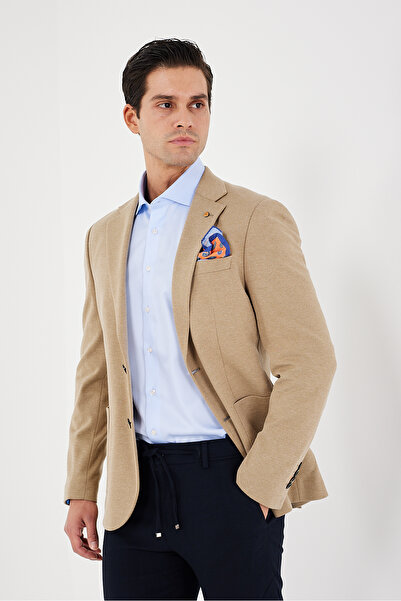 ACTUAL Slim Fit Blazer Tek Ceket 7142-01 Bej