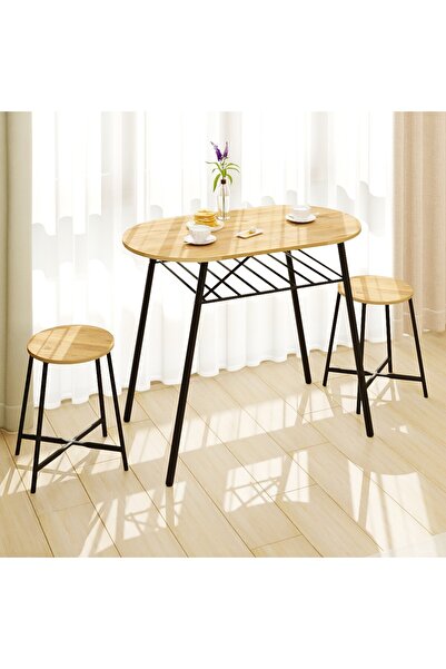 Güzelkan Mutfak Masası Oval Tabure Takımı Masa Sandalye Takımı