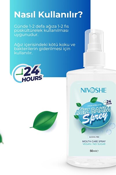 NIVOSHE Premium Ağız Kokusu Giderici Spreyi 50ml Ağız Kokusu Önleyici Sprey Ağız Kokusu Spreyi 5 Li