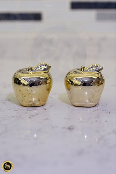 Snow Homs 1-adet Orta Boy Elma Biblo Gold Biblo Dekoratif Sunumluk Dekor