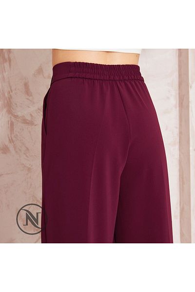 KAROL Palazzo Trousers - Pleated and Gold Buttons