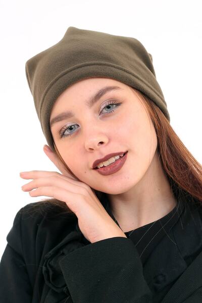 4S1B FASHION Women's Khaki Fleece Neck Collar Beanie Suitable for Use as Polar Fabric Neck Collar
