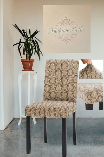 MADAME BELLA 1 τεμάχιο πέτρινο μοτίβο σάλι ζακάρ υψηλής ποιότητας εύκαμπτο ελαστικό που πλένεται κάλυμμα καρέκλας χωρίς πυκνώσεις