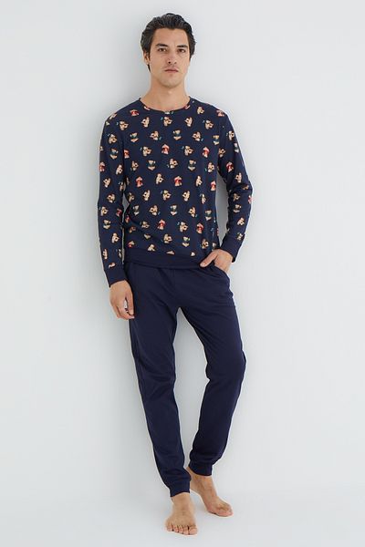 Trendyol Collection Többszínű, normál szabású kötött pizsama szett TMNAW25PT00072