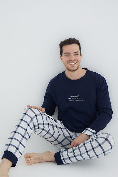Trendyol Collection Σετ Πιτζάμες Πλεκτό Navy Blue - TMNAW25PT00071