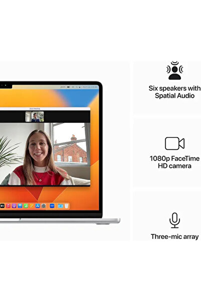 Apple 2023 MacBook Air with M2 chip: 15.3" Retina, 8GB RAM, 256GB SSD, Silver, Arabic/English