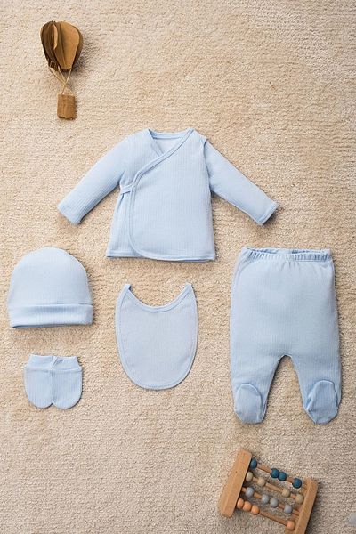 TRENDYOLKIDS Baby Boy Blue Knitted Hospital Outlet - Tkdaw25Au00175
