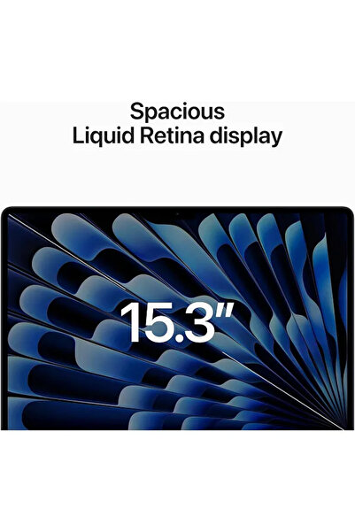 Apple 2023 MacBook Air with M2 chip: 15.3" Retina, 8GB RAM, 512GB SSD, Midnight, Arabic/English