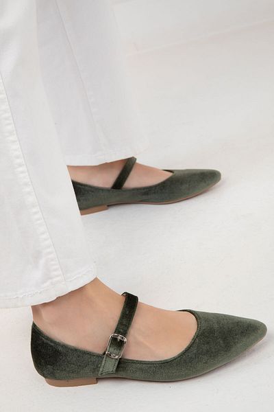 SOHO Khakifarbene Samt-Ballerinas für Damen – Modell 20095