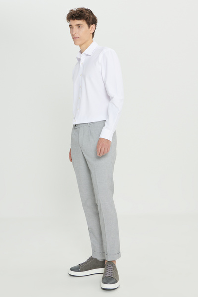 ALTINYILDIZ CLASSICS Comfort Fit Rahat Kesim Yan Cepli Desenli Beli Lastikli Kumaş Klasik Pantolon