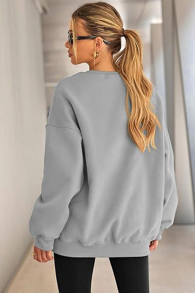 COMBİNE MİCHAİL Hanorac oversize pentru damă cu gât crew - GRI