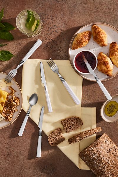 Karaca Fluca White Breakfast Set for 6 People - 18 Pieces