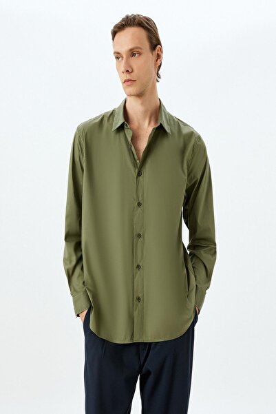 Koton Khaki Herrenhemd 5WAM60138HW