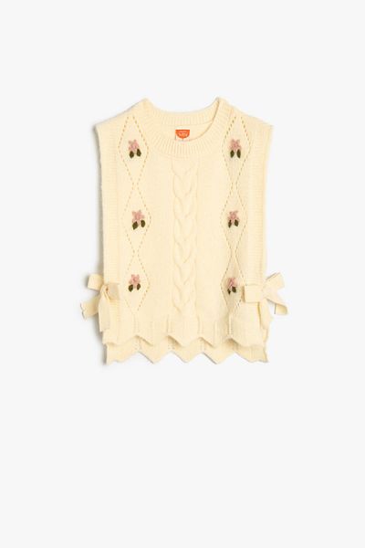 Koton Ecru Baby-Mädchen-Pullover 5WMG90036AT