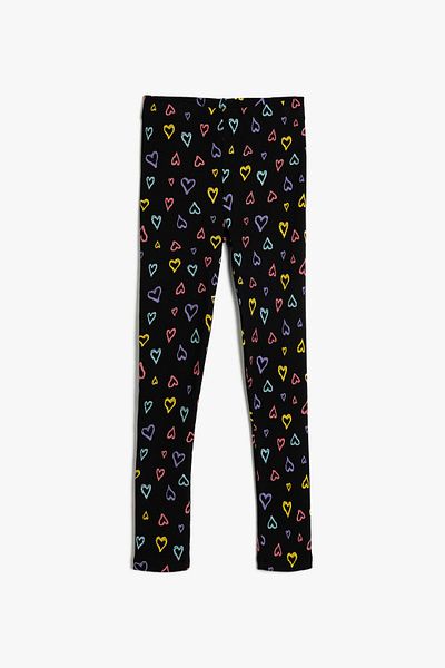 Koton Kids Colanți pentru fete cu model negru 5WKG40236AK