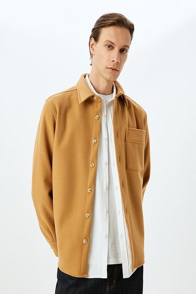 Koton Ανδρικό πουκάμισο Camel Hair 5WAM60170HW
