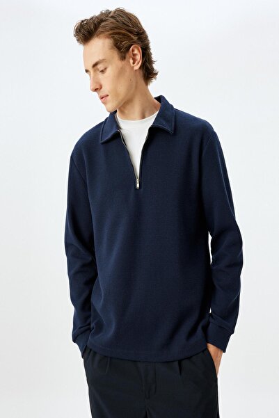 Koton Navy Blue Men's Sweatshirt 5Wam70053Mk