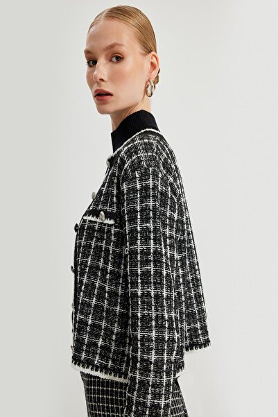 Koton Cardigan de damă cu model negru 5WAK90409HT