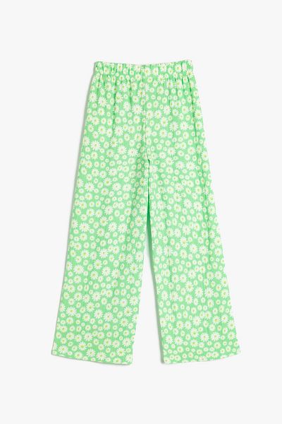 Koton Kids Grün gemusterte Jeans für Mädchen 4SKG40272AK