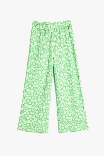 Koton Kids Grün gemusterte Jeans für Mädchen 4SKG40272AK