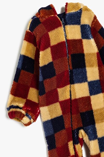 Koton Baby Marineblau karierter Baby-Jungen-Overall 5WMB10319TK